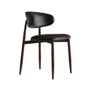 Veroli - piel negro y pata metal en color nogal